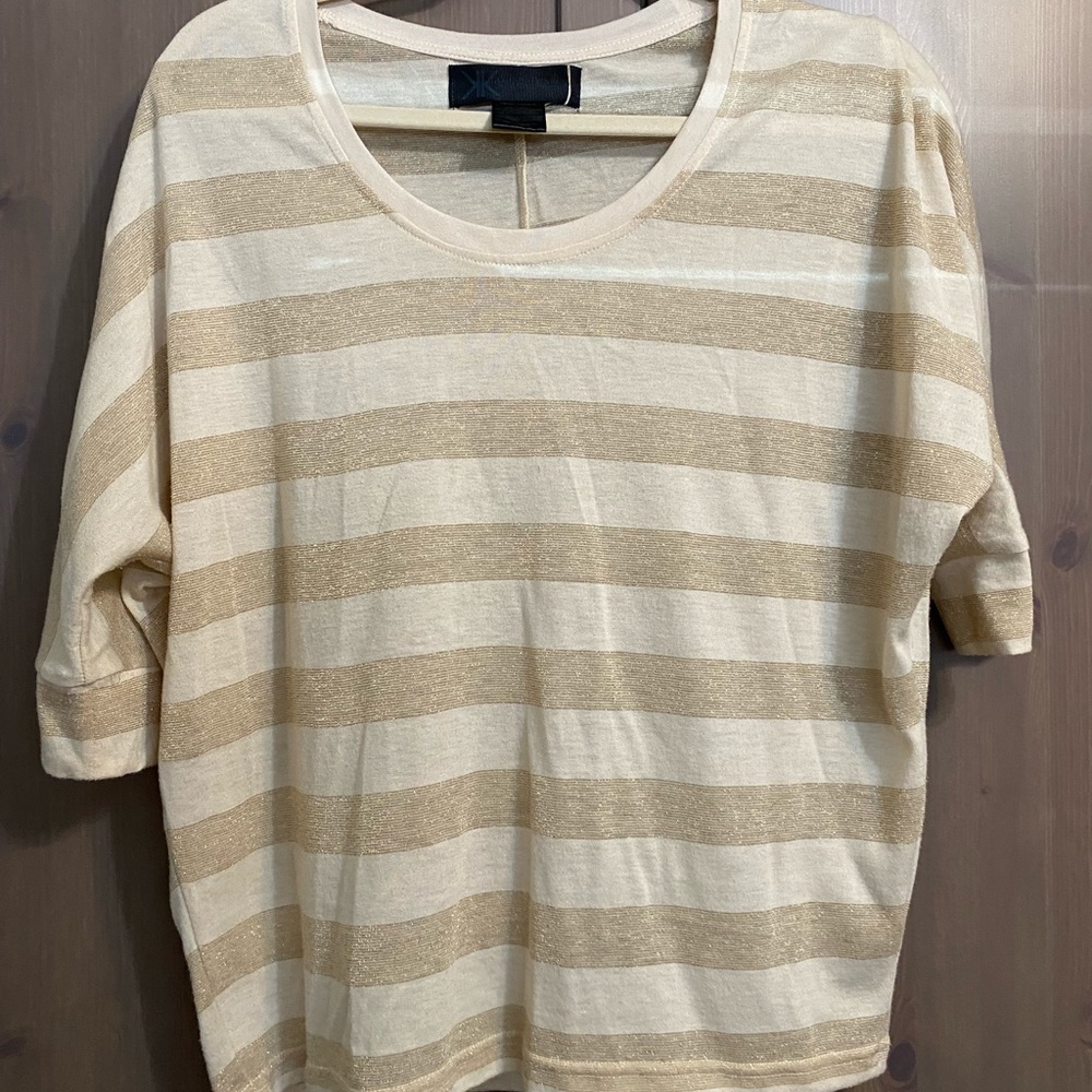 Nice beige and gold stripe blouse